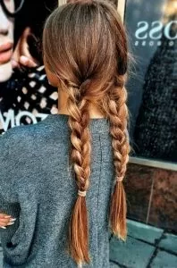 long braids down pigtail