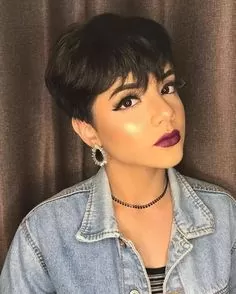 short pixie and bangs