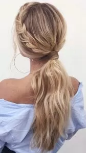 braid low pony long