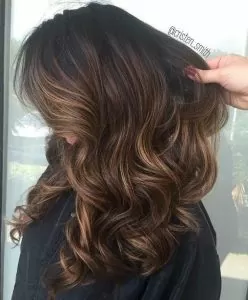 mocha and caramel balayage hair