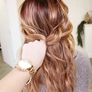 red hair with golden blonde
