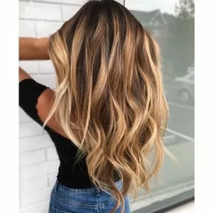 balayage golden blonde sun