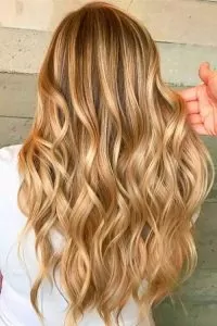 curly golden blonde