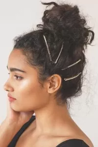 crystal pin curly bun