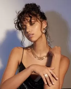 chic messy bun curly