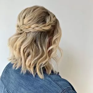 pulled back braid short