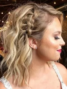 short side messy braid