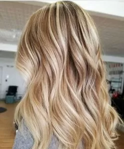 dimensional golden blonde hair