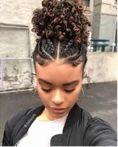 multiple braided bun messy