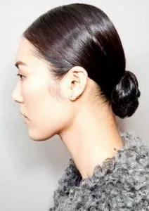 sleek low bun work