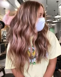 balayage rose gold