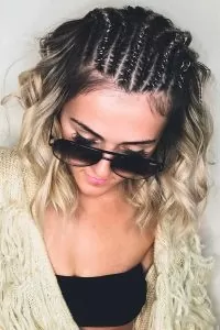 corn row braids short