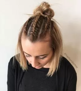 three braided bun short