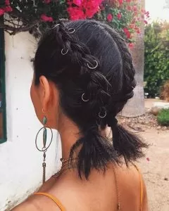 hoop double braids