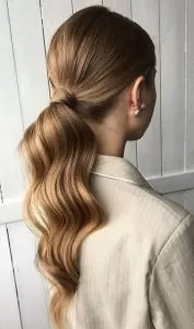 work wavy ponytail