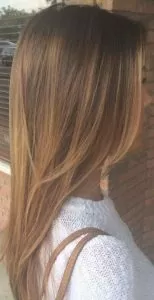 Natural caramel balayage straight hair