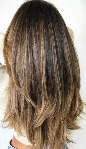 Sunkissed balayage brown hair straight
