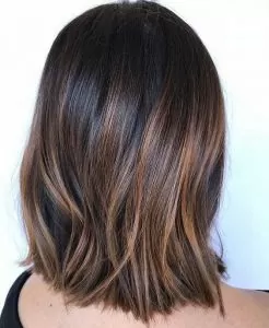 dark balayage brown hair straight