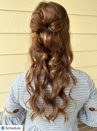 half up bun