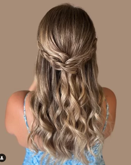 loose half up-half down hairstyle