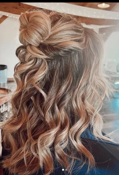 voluminous half up half down