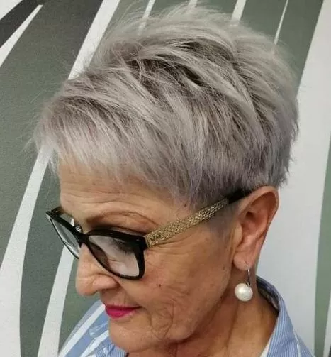 low maintenanance choppy pixie for women over 50