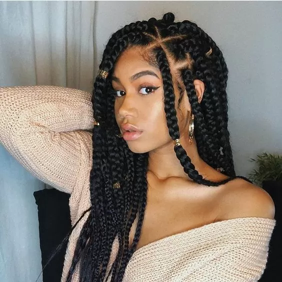 triangle large box braids